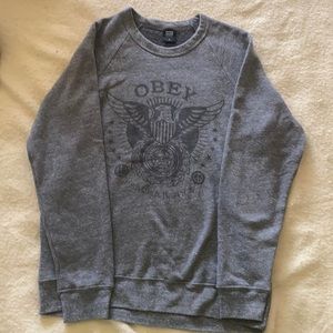 OBEY grey crew neck sweater (size M)